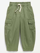 Image number 1 showing, Pull-On Barrel-Leg Cargo Pants for Toddler Girls