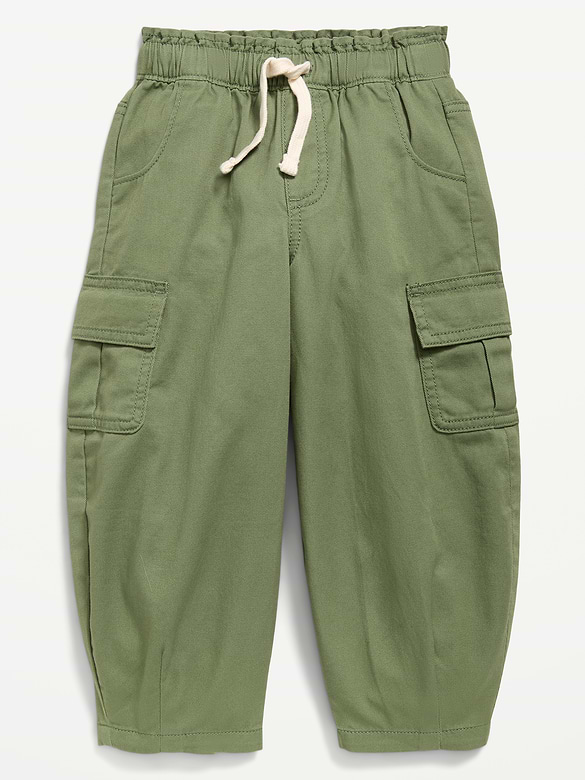 Pull-On Barrel-Leg Cargo Pants for Toddler Girls