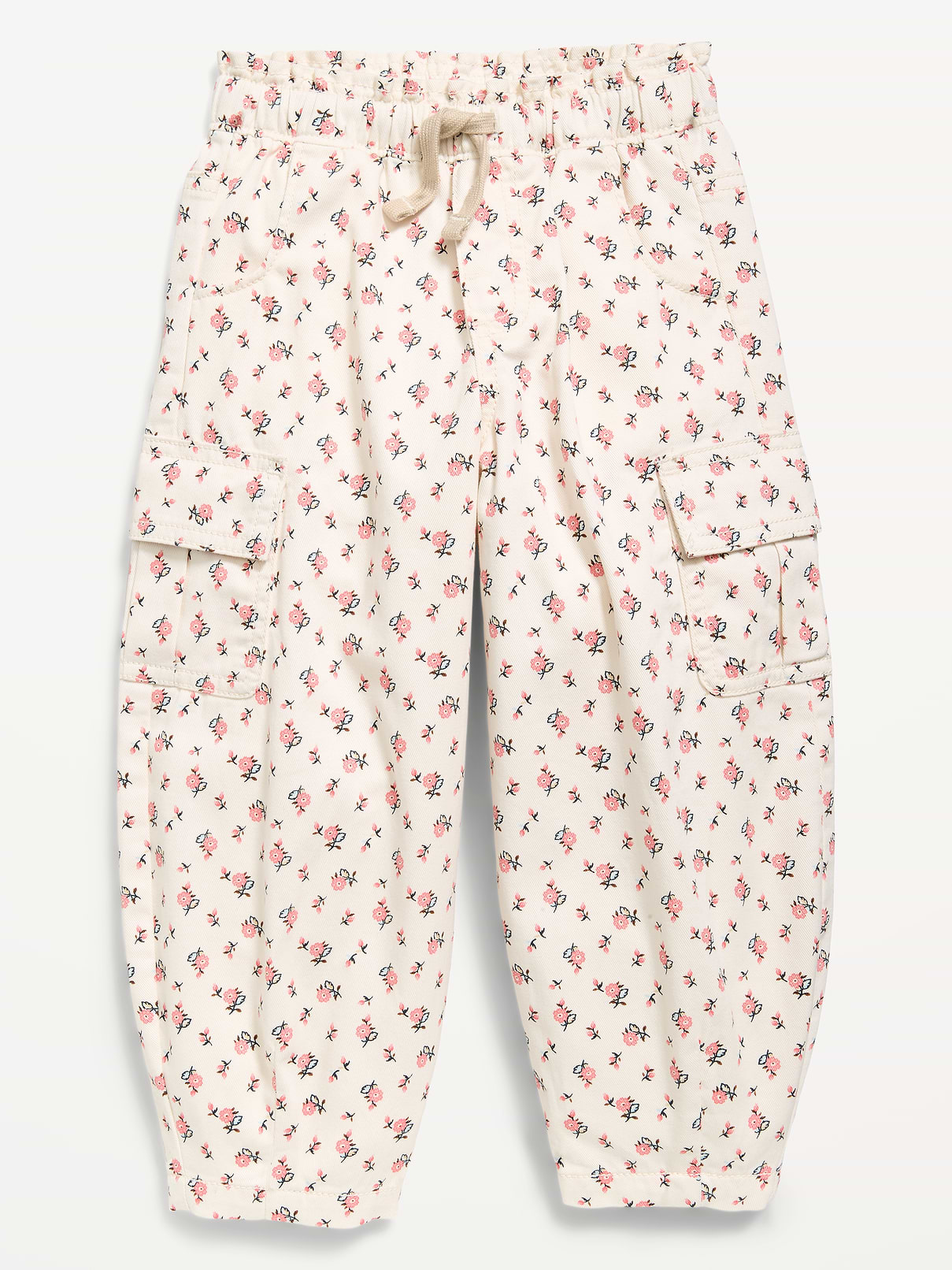 Image number 1 showing, Pull-On Barrel-Leg Cargo Pants for Toddler Girls