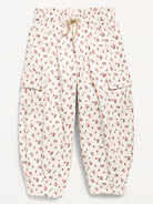 Image number 1 showing, Pull-On Barrel-Leg Cargo Pants for Toddler Girls