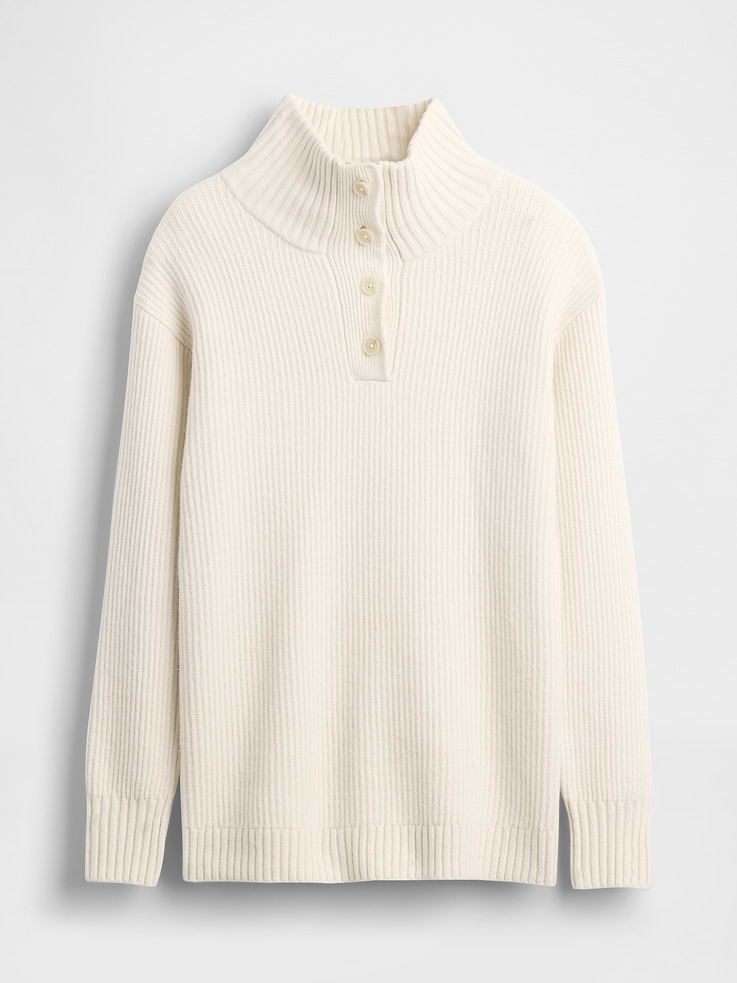 Image number 1 showing, Maternity CashSoft Mockneck Sweater