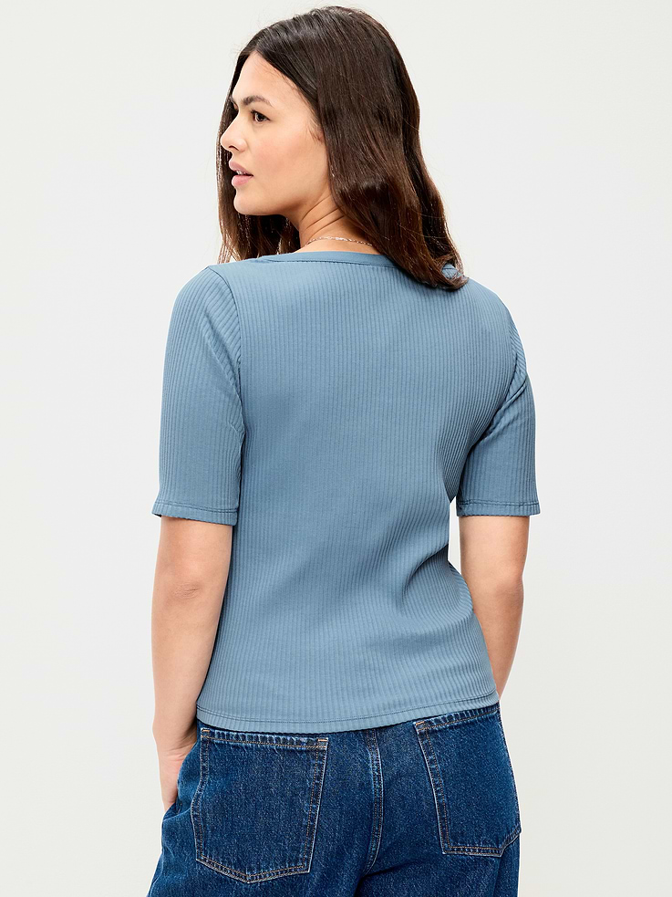 Image number 7 showing, Scoop-Neck Fitted Henley Top