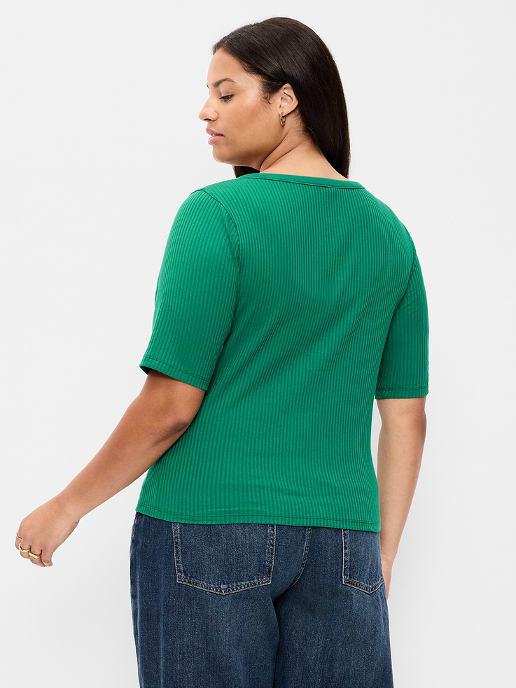 Image number 9 showing, Scoop-Neck Fitted Henley Top