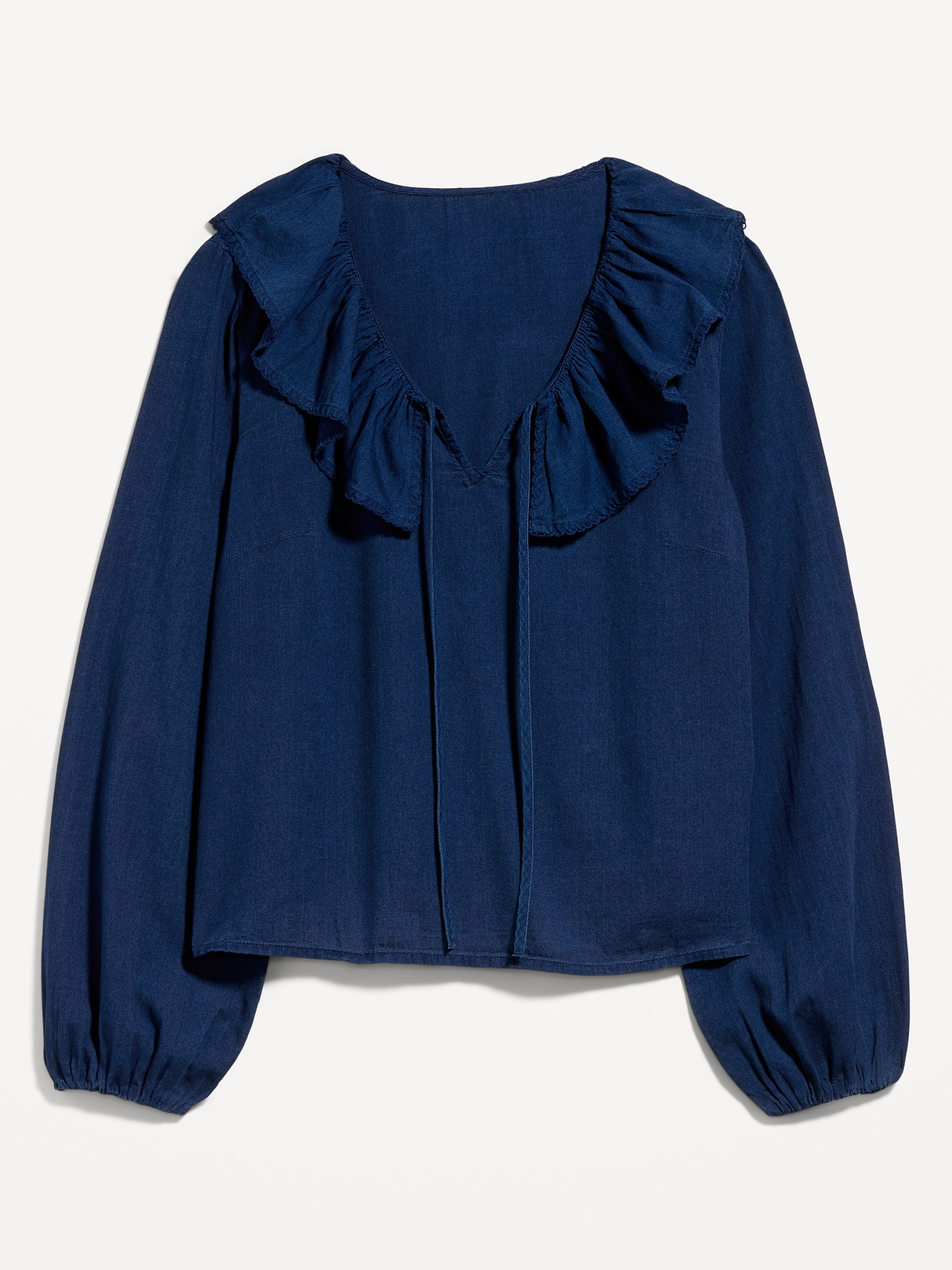 Long-Sleeve Ruffle Tie-Neck Top | Old Navy
