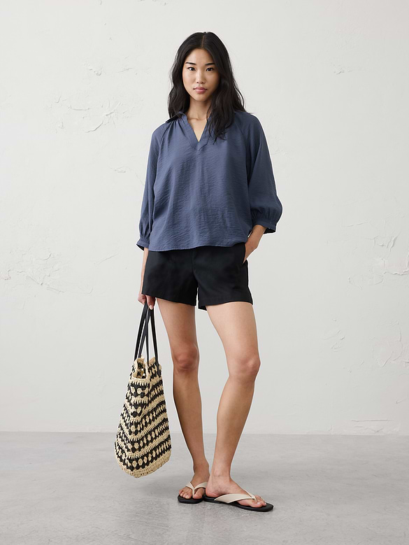 Collared Gathered Top