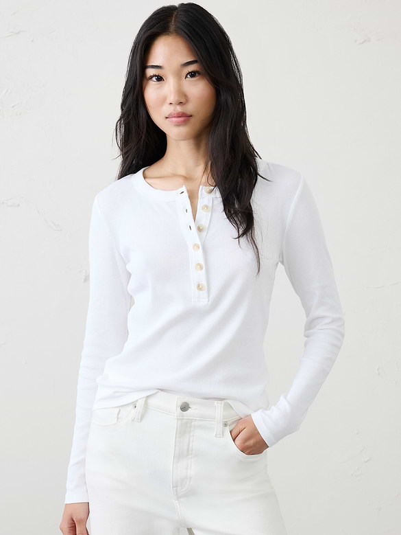 Ribbed Henley T-Shirt