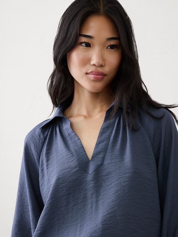 Collared Gathered Top