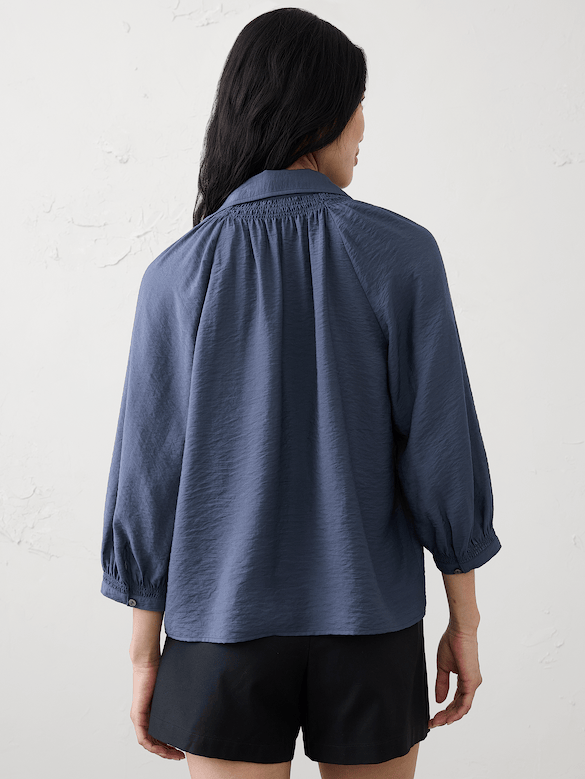 Collared Gathered Top