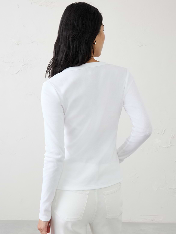 Ribbed Henley T-Shirt