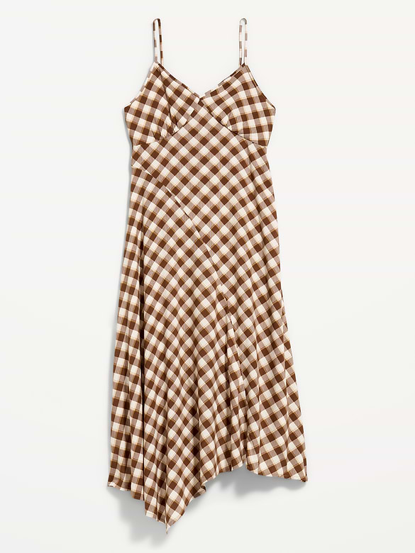 Fit & Flare Tie-Back Asymmetrical Midi Dress