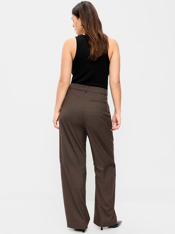 High-Waisted Taylor Trouser Wide-Leg Pants