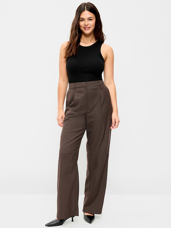 High-Waisted Taylor Trouser Wide-Leg Pants