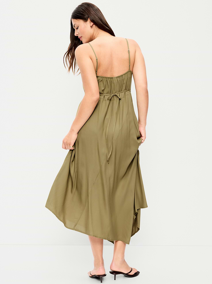 Image number 8 showing, Fit & Flare Tie-Back Asymmetrical Midi Dress