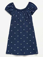 Image number 1 showing, Printed Fit and Flare Dress for Girls