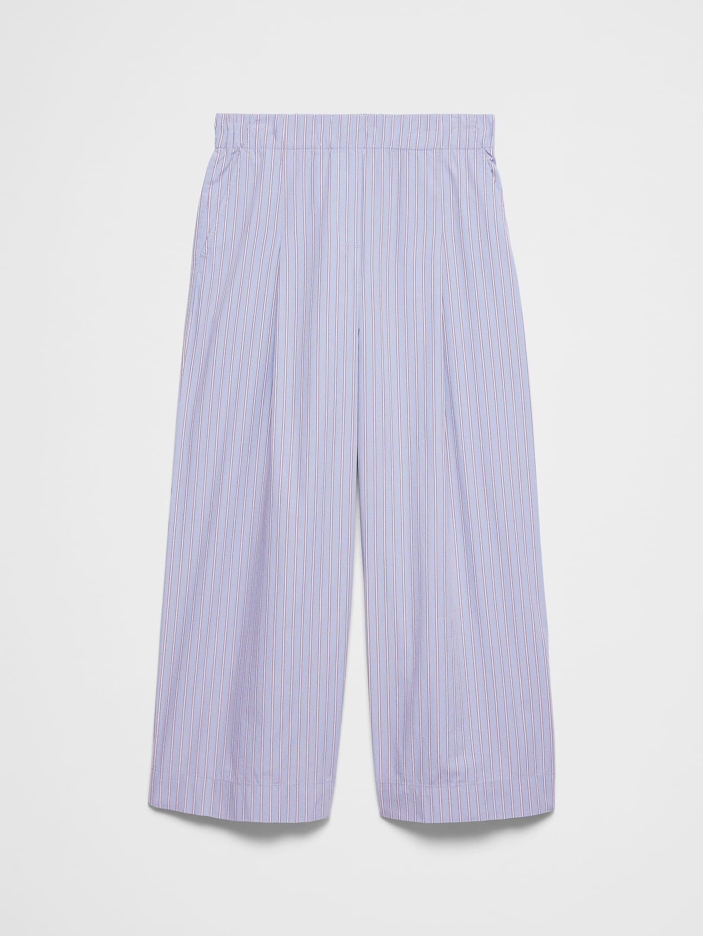 Image number 4 showing, Wide-Leg Mid-Rise Poplin Pull-On Pant