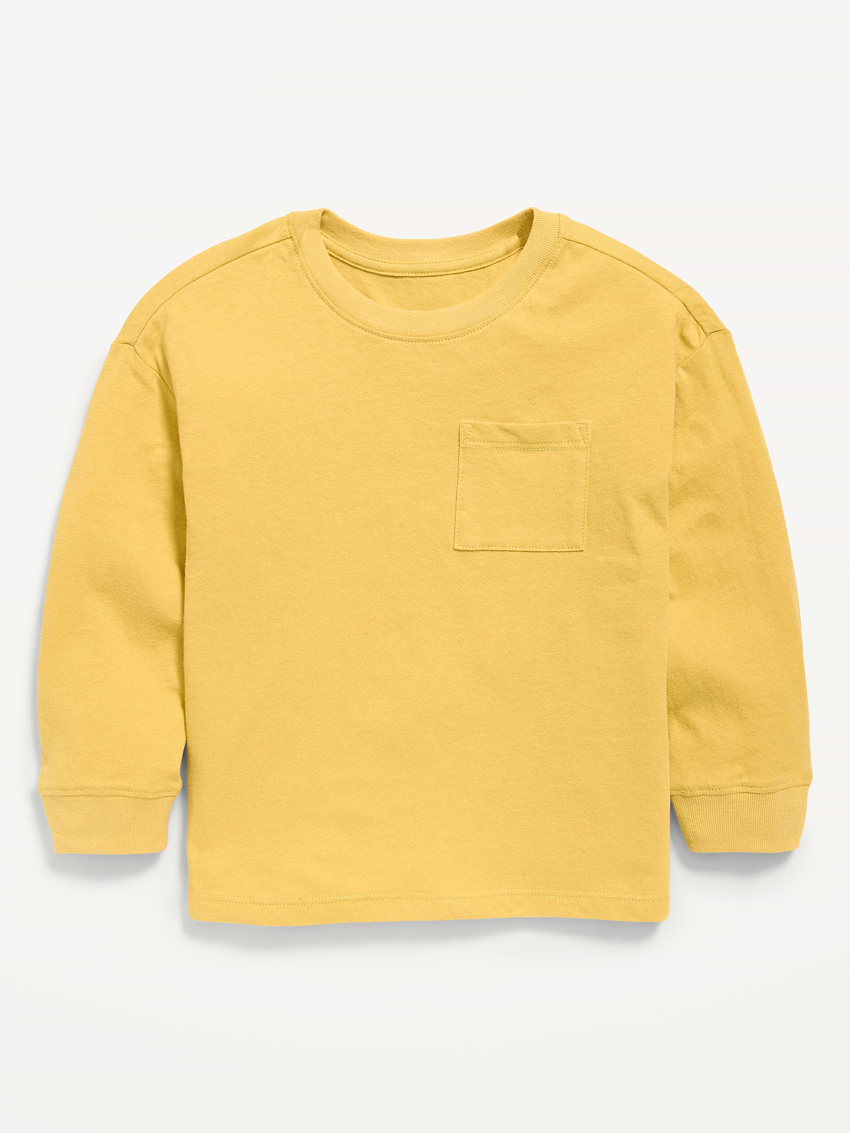 Image number 1 showing, Oversized Long-Sleeve Pocket T-Shirt for Toddler Boys