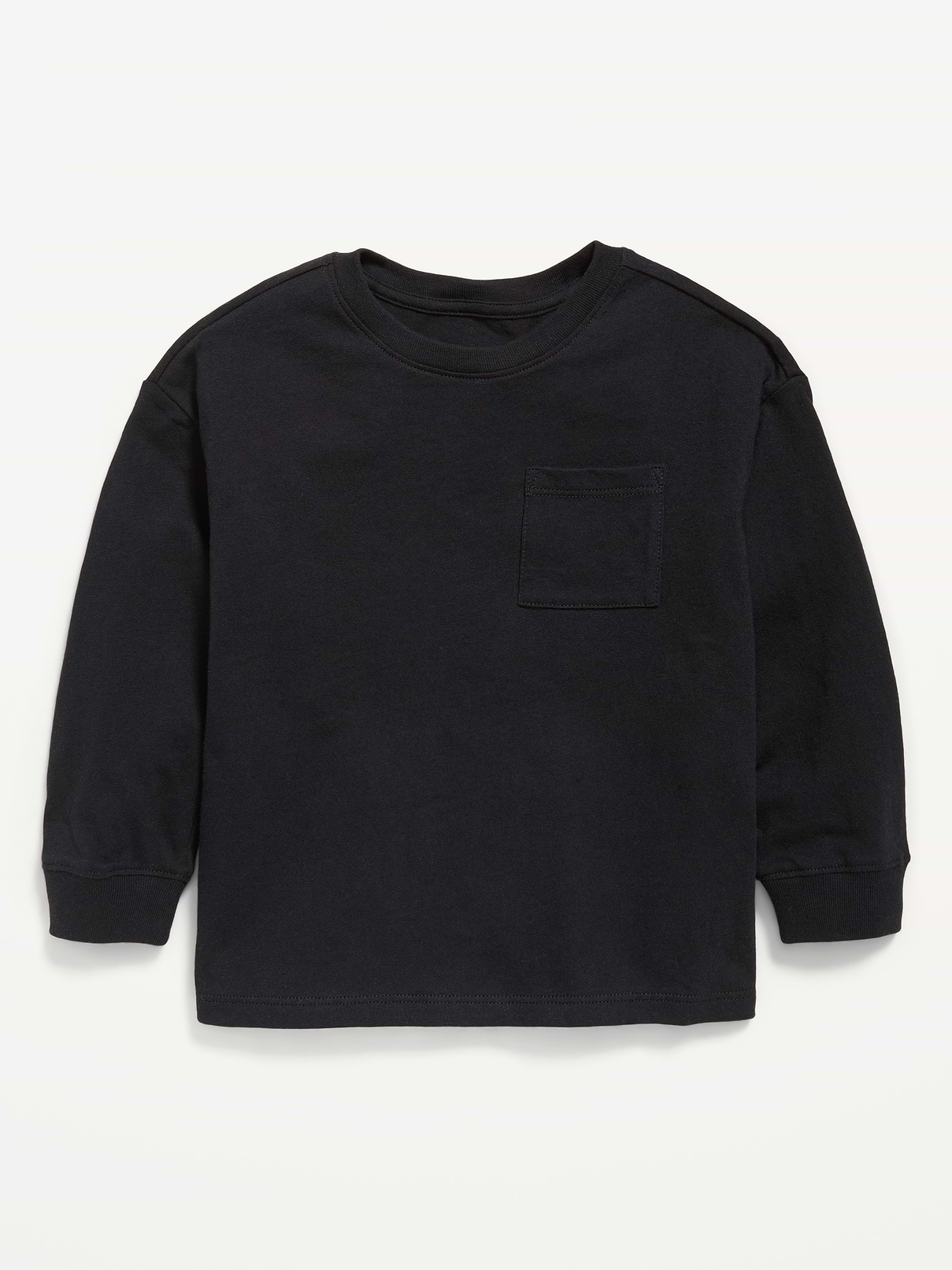 Image number 1 showing, Oversized Long-Sleeve Pocket T-Shirt for Toddler Boys