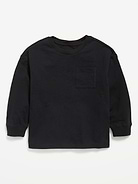 Image number 1 showing, Oversized Long-Sleeve Pocket T-Shirt for Toddler Boys