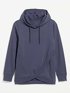 Image number 2 showing, Maternity Fleece Crossover Nursing Tunic Hoodie Sweatshirt