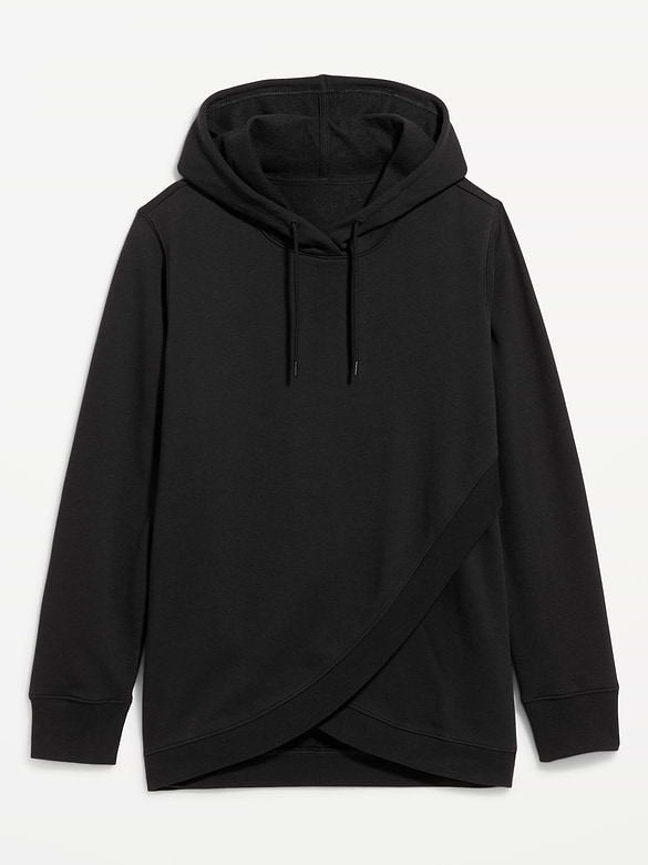 Maternity Fleece Crossover Nursing Tunic Hoodie Sweatshirt