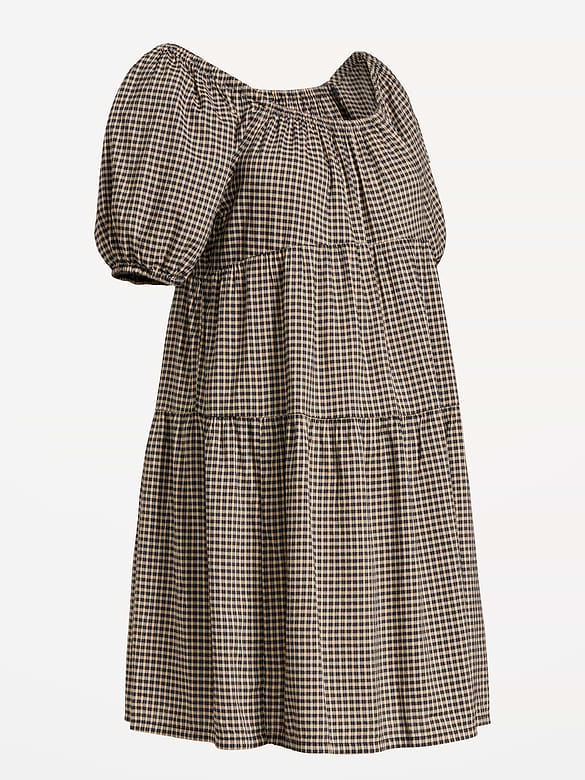 Maternity Short-Sleeve Swing Mini Dress