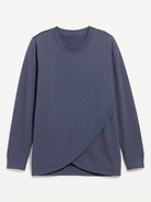 Image number 2 showing, Maternity Fleece Crossover Nursing Tunic Hoodie Sweatshirt