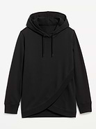 Image number 1 showing, Maternity Fleece Crossover Nursing Tunic Hoodie Sweatshirt