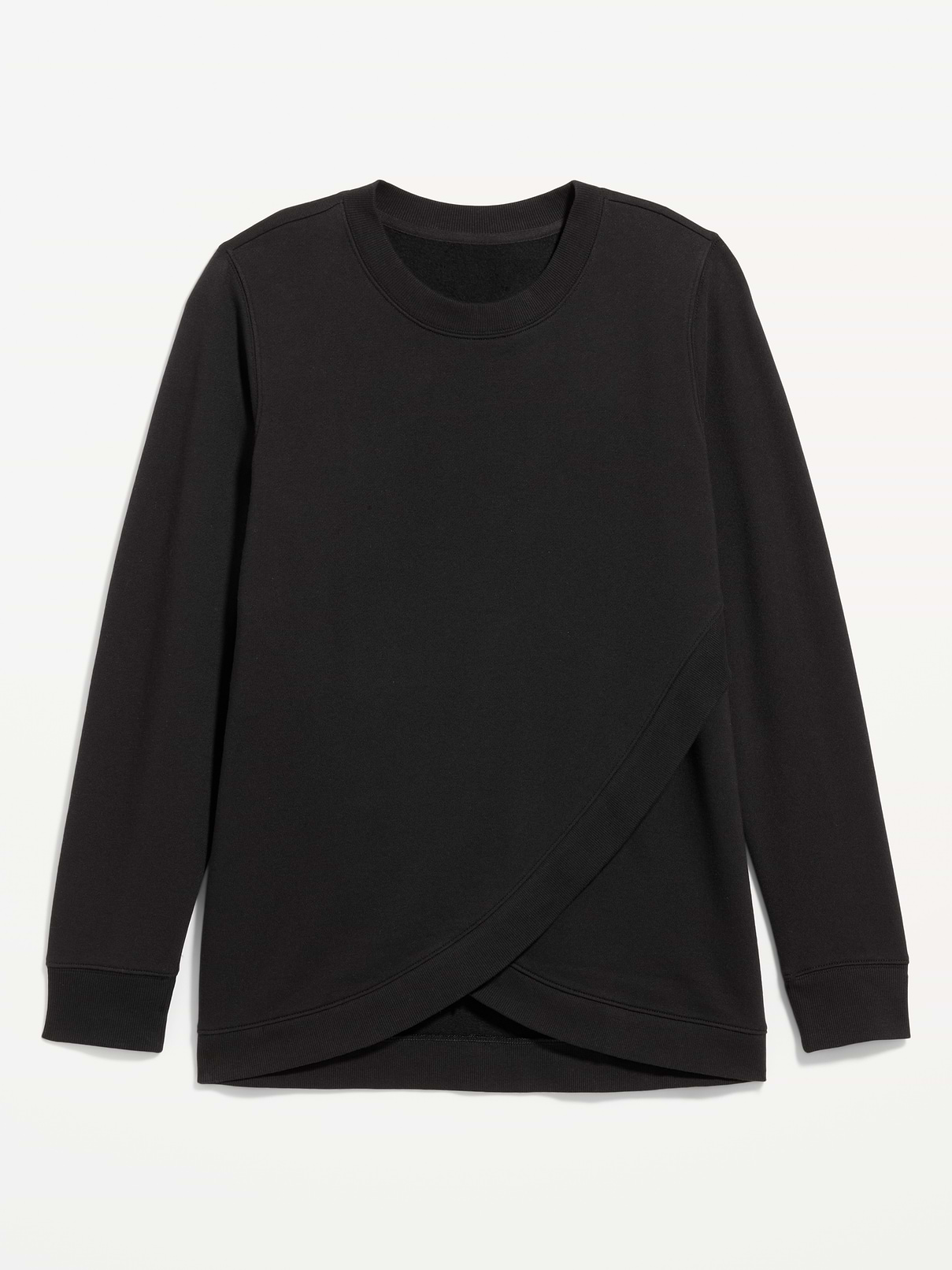 Image number 1 showing, Maternity Fleece Crossover Nursing Tunic Hoodie Sweatshirt
