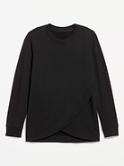 Image number 1 showing, Maternity Fleece Crossover Nursing Tunic Hoodie Sweatshirt