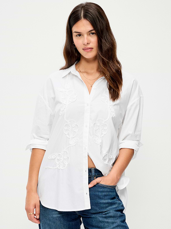 Oversized Button-Down Boyfriend Shirt
