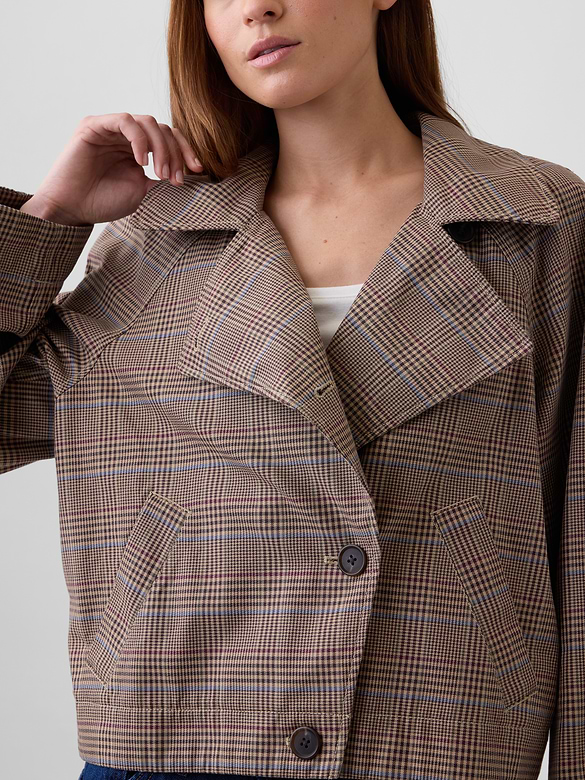 Relaxed Cropped Trench Coat