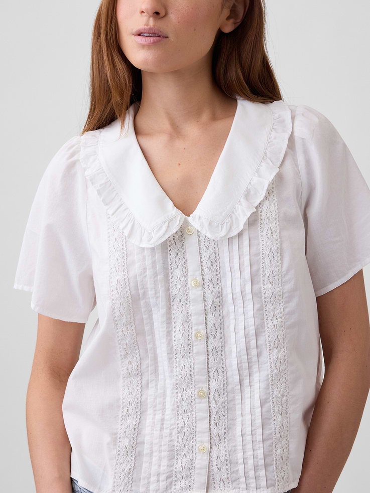 Image number 4 showing, Relaxed Lace-Trim Top