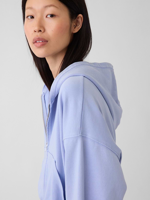 VintageSoft Terry Oversized Wedge Zip Hoodie