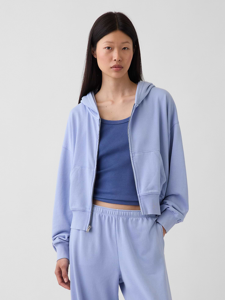 Image number 6 showing, VintageSoft Terry Oversized Wedge Zip Hoodie