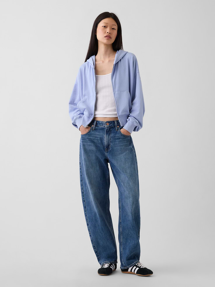 Image number 2 showing, VintageSoft Terry Oversized Wedge Zip Hoodie
