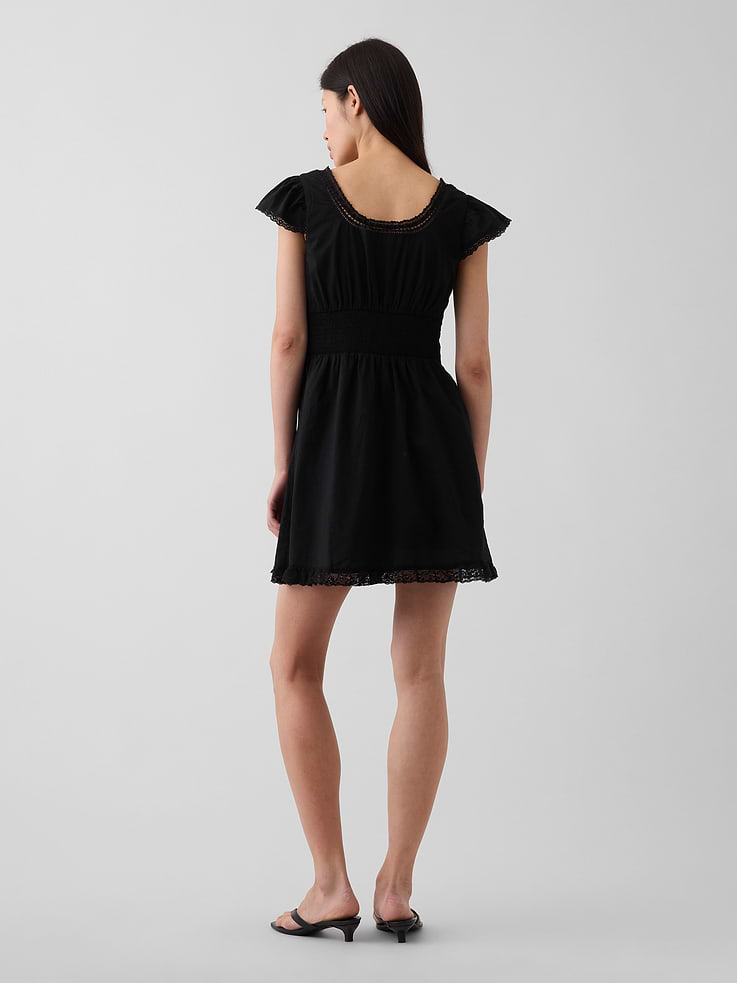 Image number 2 showing, Scoop Neck Lace-Trim Mini Dress