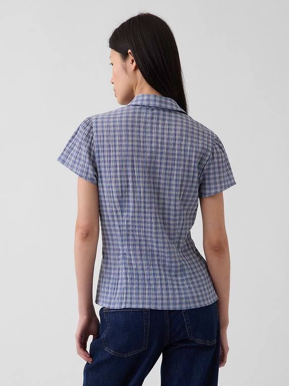 Fitted Cap-Sleeve Shirt