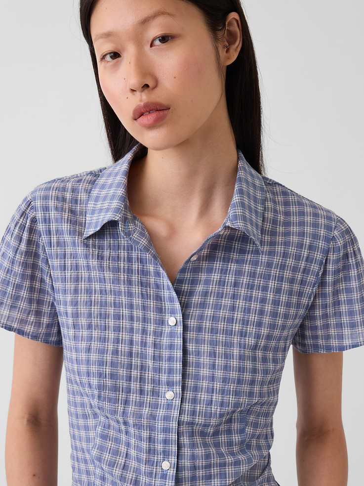 Image number 4 showing, Fitted Cap-Sleeve Shirt