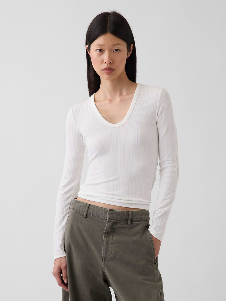 Image number 1 showing, Sheer Modern Rib T-Shirt