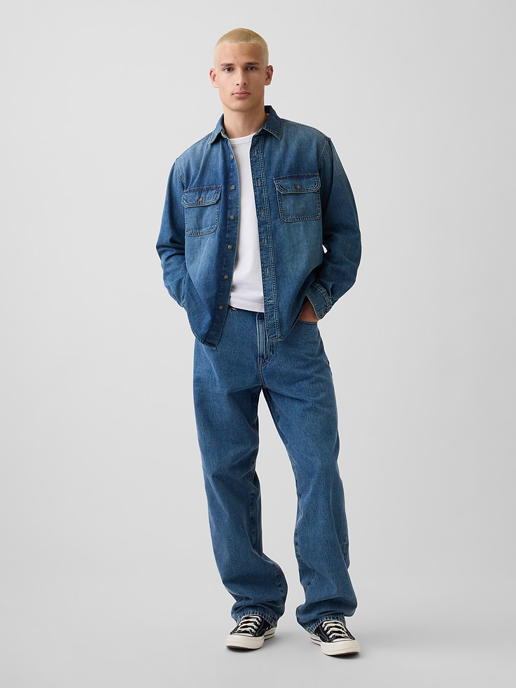 Image number 2 showing, UltraSoft Denim Relaxed Utility Shirt