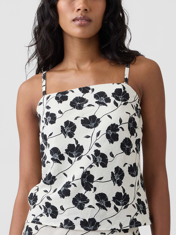 Image number 4 showing, Linen-Blend Bias-Cut Top