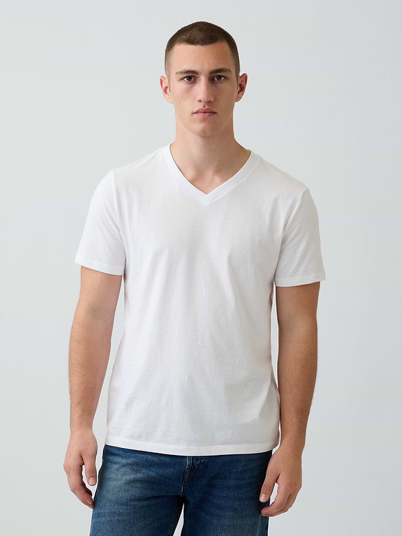 Cotton Jersey V-Neck T-Shirt