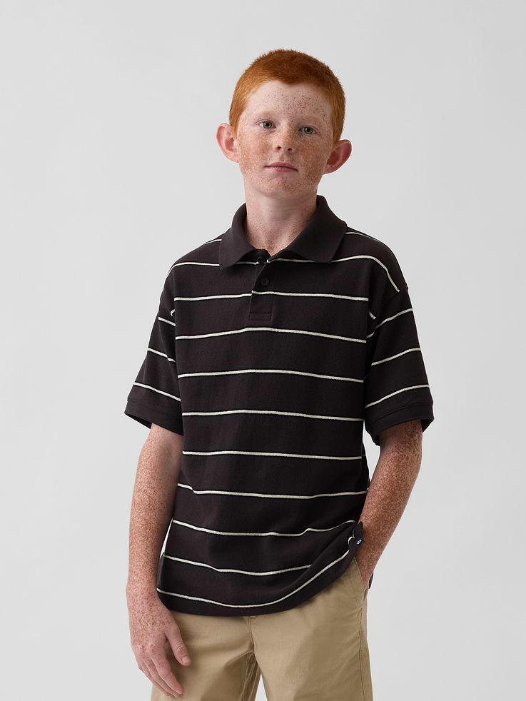 Image number 1 showing, Kids Relaxed Pique Polo Shirt