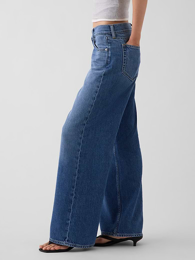 Image number 3 showing, Low Rise UltraSoft Stride Wide-Leg Jeans