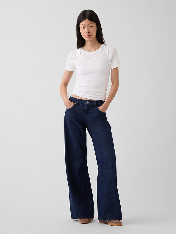 Low Rise UltraSoft Stride Wide-Leg Jeans