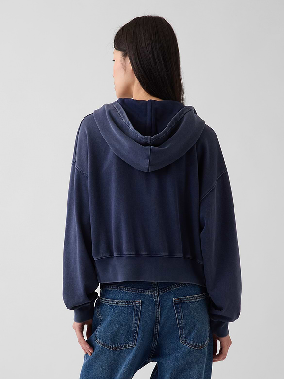 VintageSoft Terry Oversized Wedge Zip Hoodie