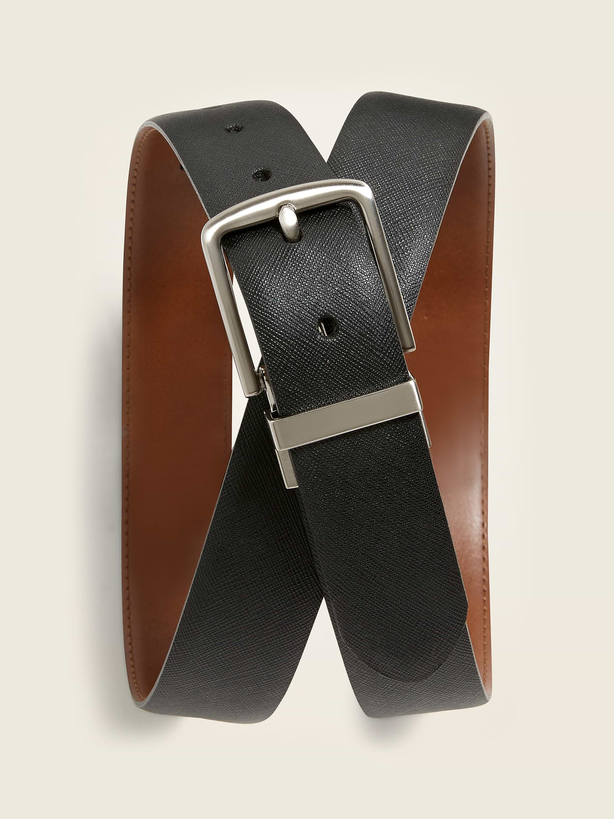 Image number 1 showing, Faux-Leather Reversible Belt