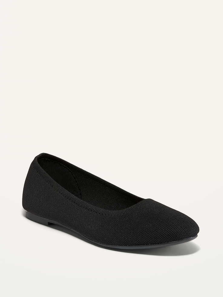 Image number 1 showing, Knit Almond-Toe Ballet Flats