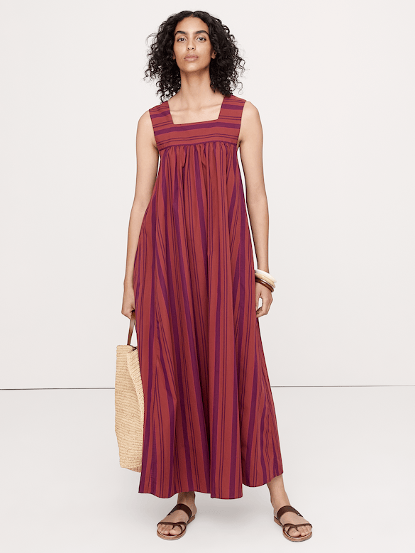 Cotton Square-Neck Dress