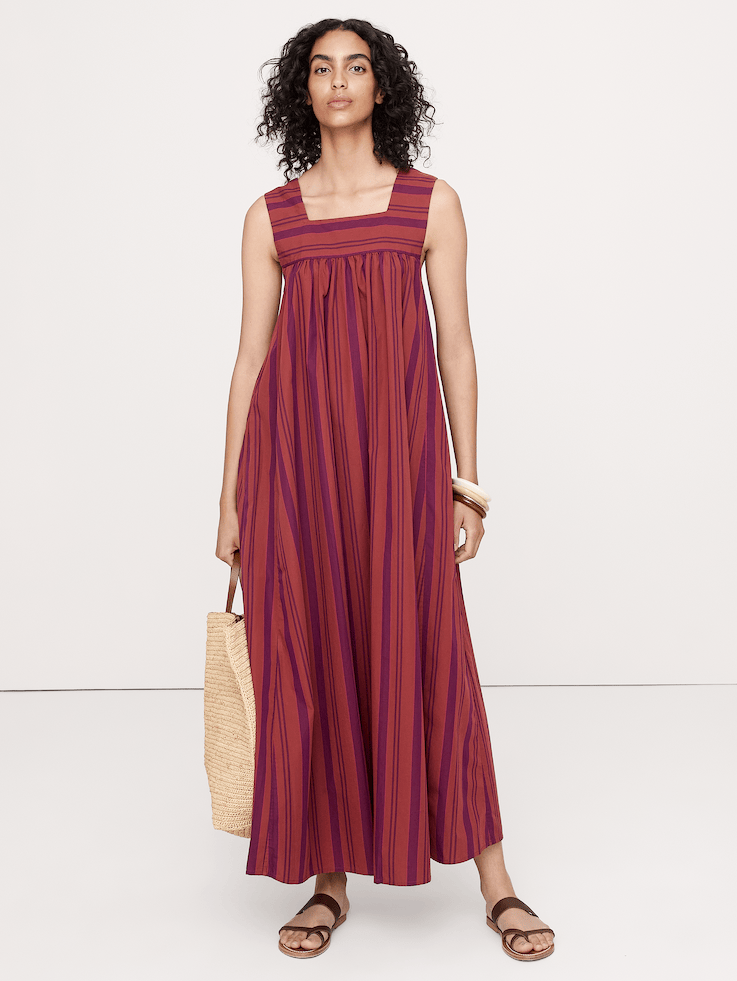 Cotton Square-Neck Dress